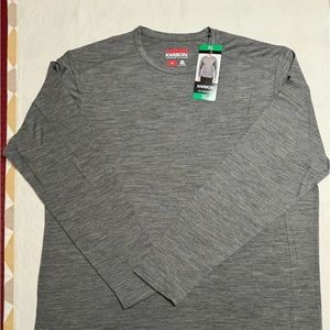 KARBON Mens 100% Merino Wool Layer Shirt - Gray/Black